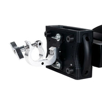 Close up view of ADJ FOC520 Focus Spot 5Z 200W LED Moving Head Clamp on white background