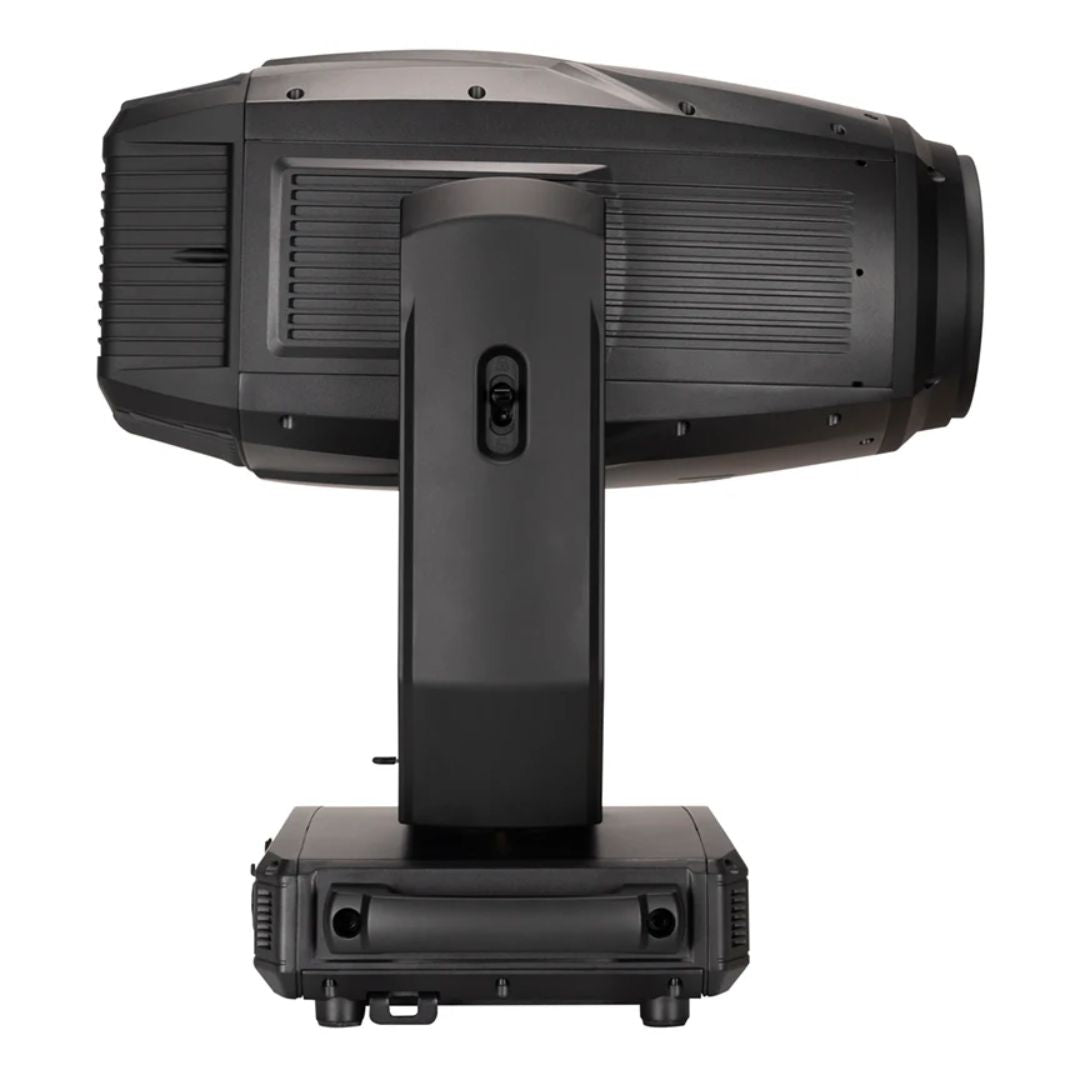 Side view of ADJ HYD869 Hydro Hybrid IP65-Rated LED Moving Head on white background
