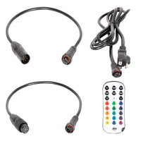 Inclusions of ADJ Mirage Par H IP Wireless DMX LED PAR on white background