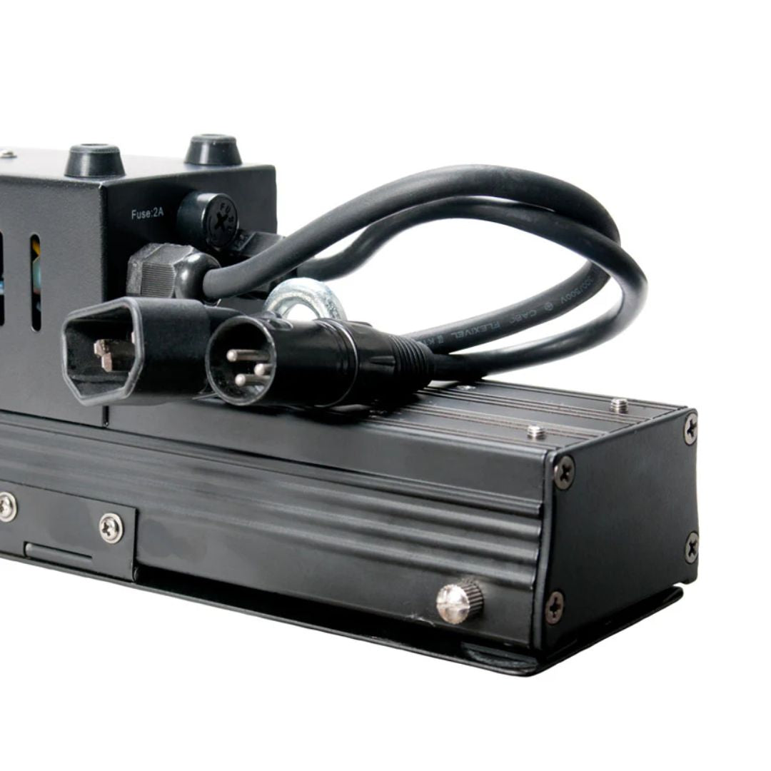 Close up ports view of ADJ Ultra Hex Bar 12 LED Linear Fixture on white background