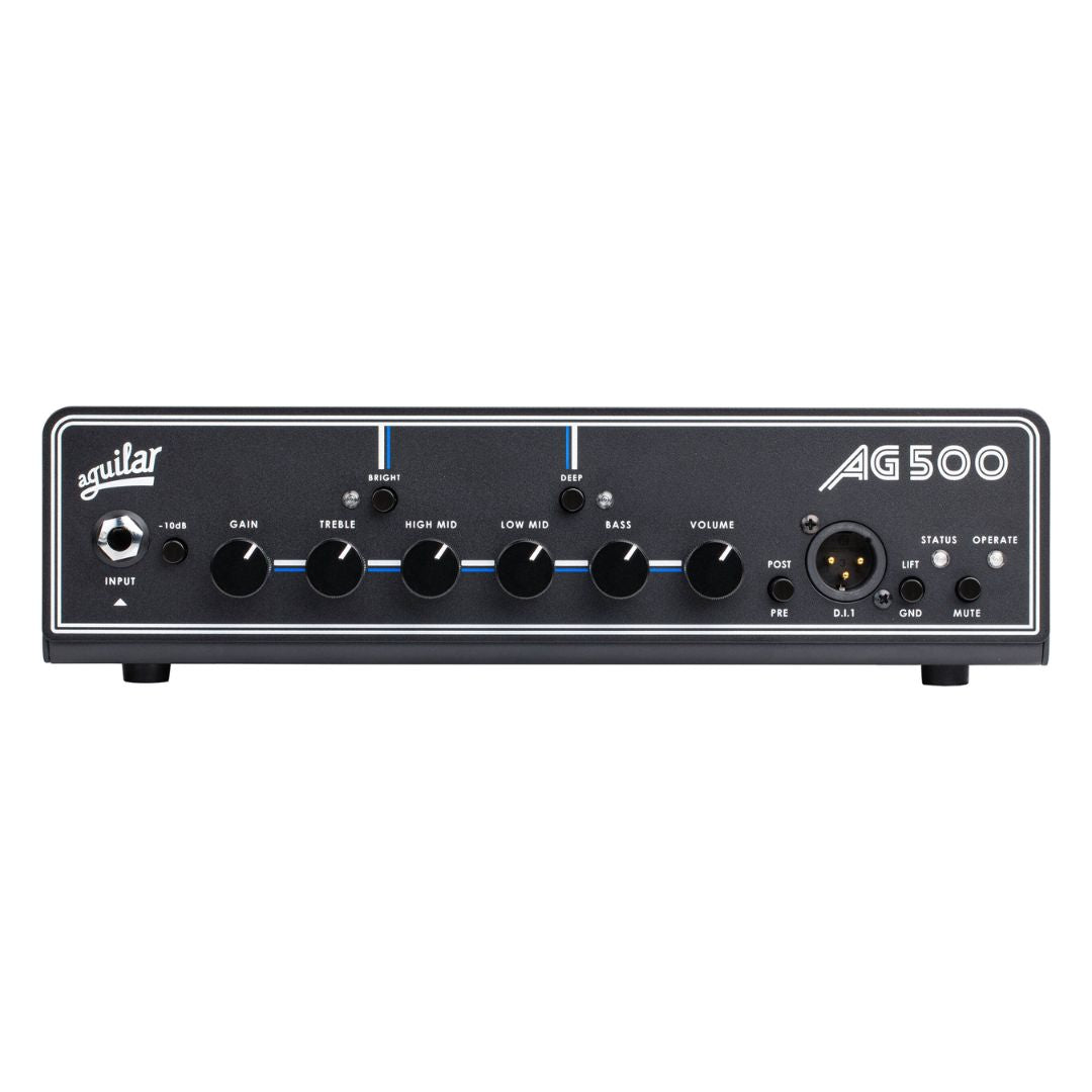 Front view of Aguilar AG 500 Bass Amp Head on white background