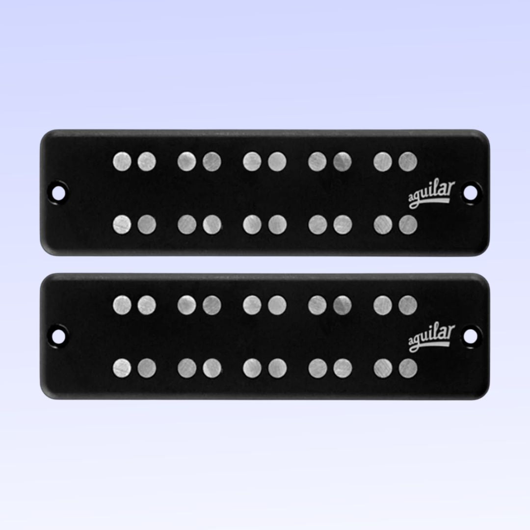 Front view of Aguilar AG 5SD-D4 5-String Super Double Bass Pickup Set on purple background