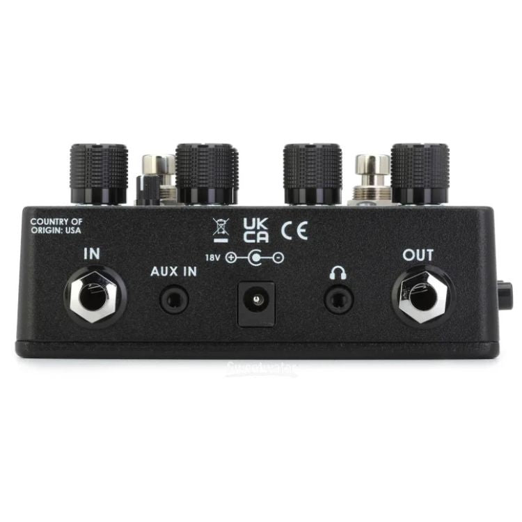 Top jacks view of Aguilar AG Preamp Pedal on white background