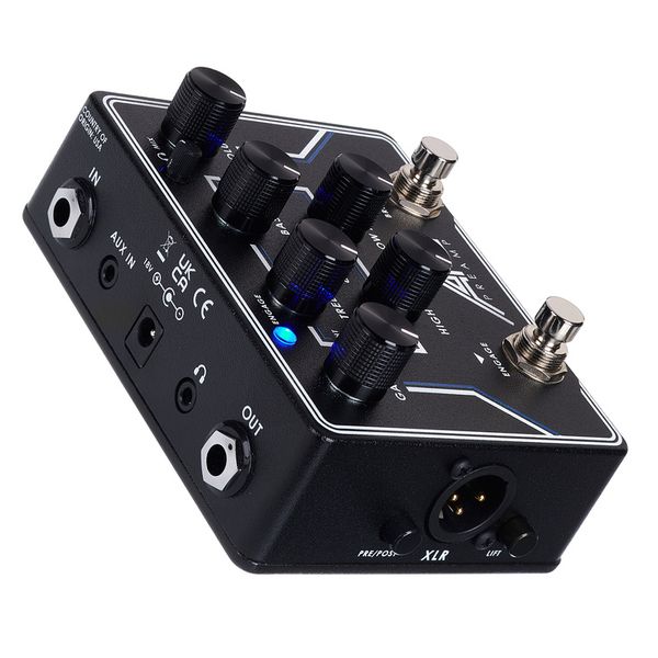 Angled view of Aguilar AG Preamp Pedal on white background