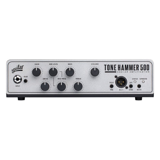 Front view of Aguilar Tone Hammer 500 Bass Amp Head on white background