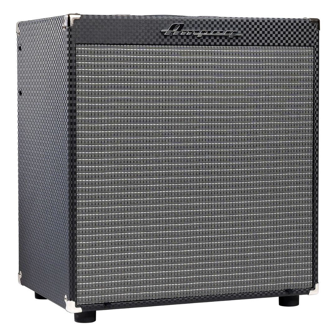 Angled front view of Ampeg Rocket Bass RB-115 Bass Combo Amp on white background