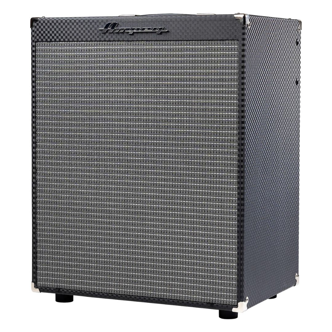 Angled front view of Ampeg Rocket Bass RB-210 Bass Combo Amp on white background