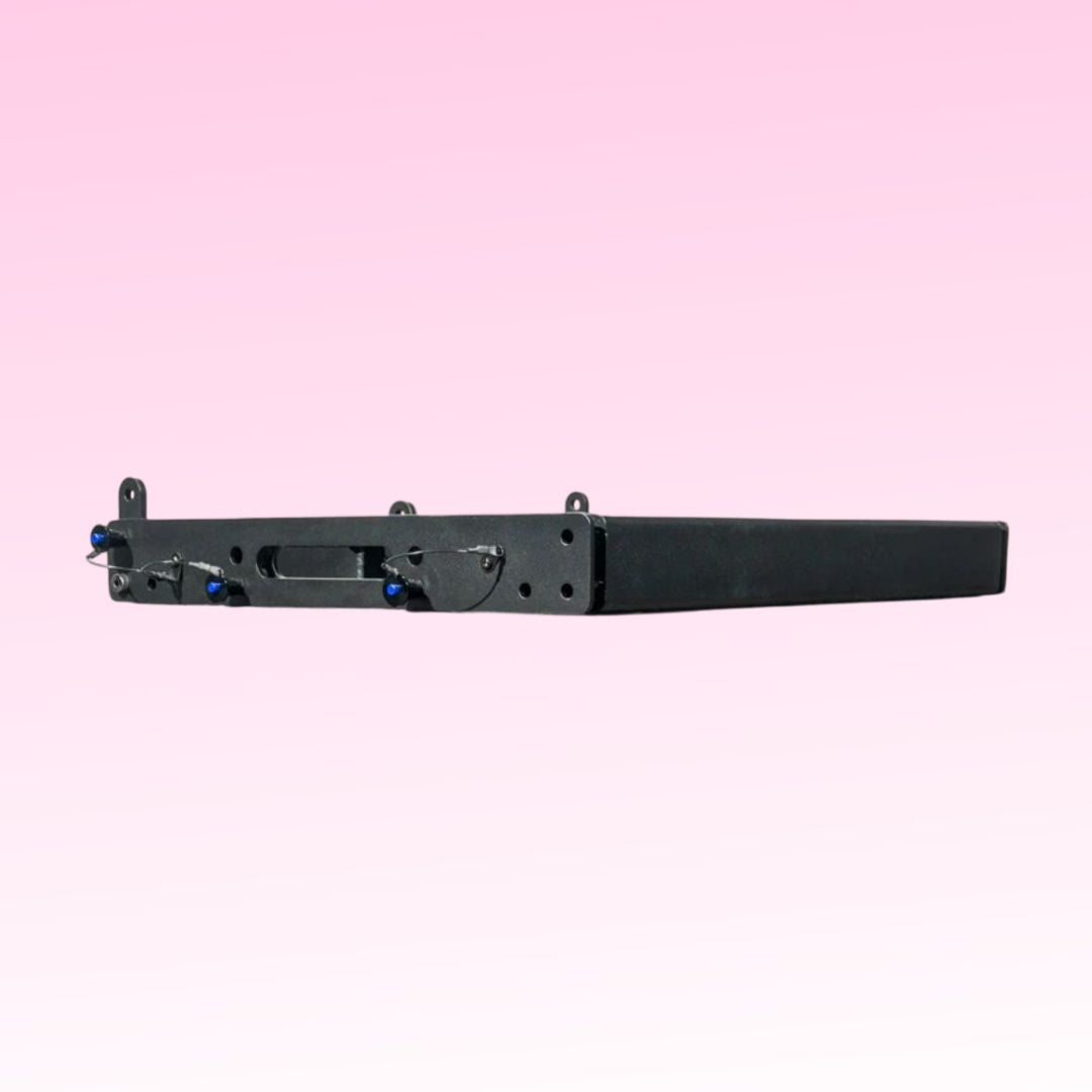 Angled front view of Avante Audio ASB218 Stabilizer for ATS218 on pink background