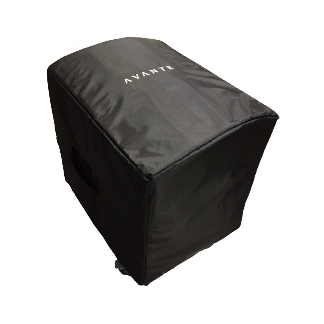 Angled top view of Avante Audio Cover for A15S Speaker A15S with Casters Cover on white background