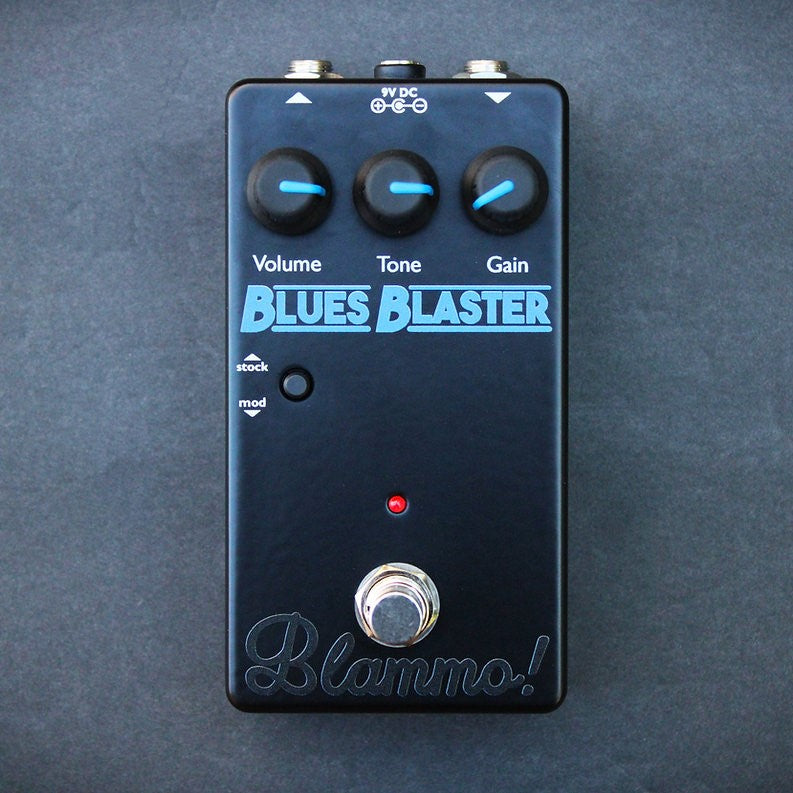 BLAMMO! Blues Blaster Pedal On a Dark Gray Background