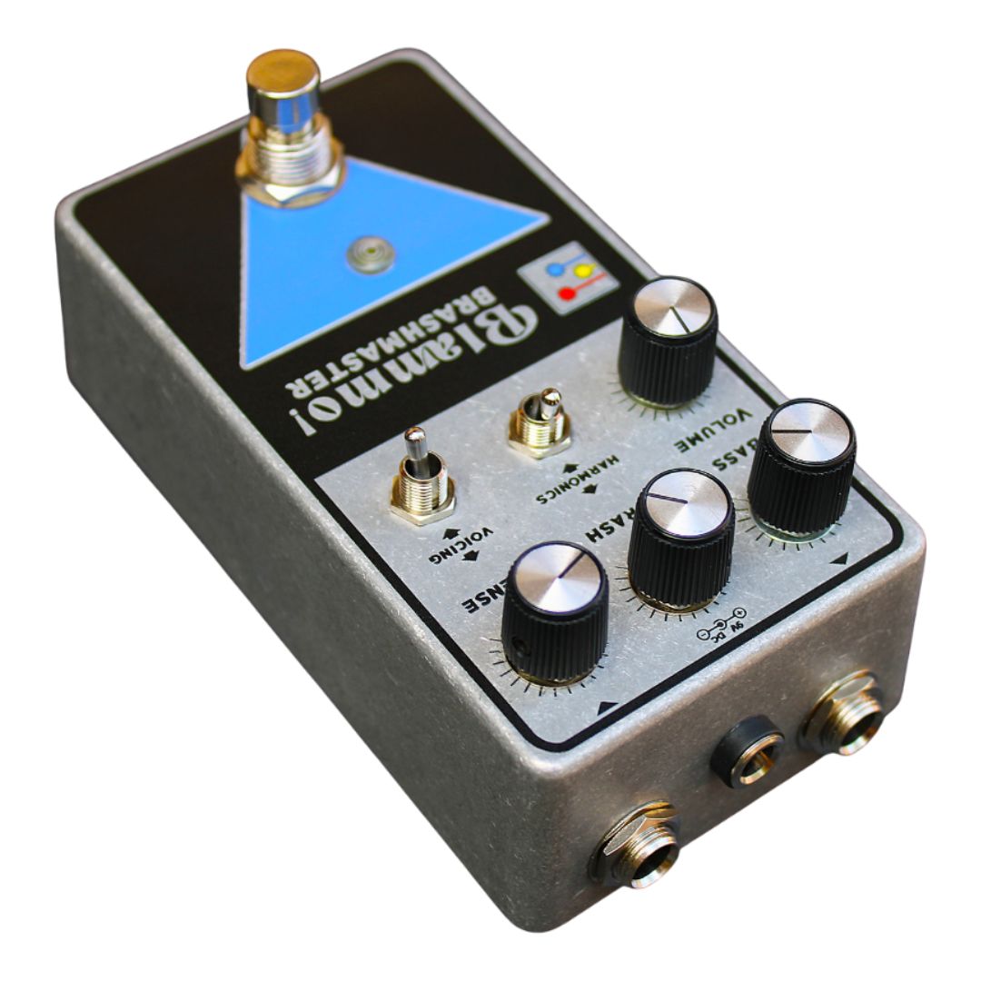 Rear view angled left of BLAMMO! Brashmaster Pedal on white background