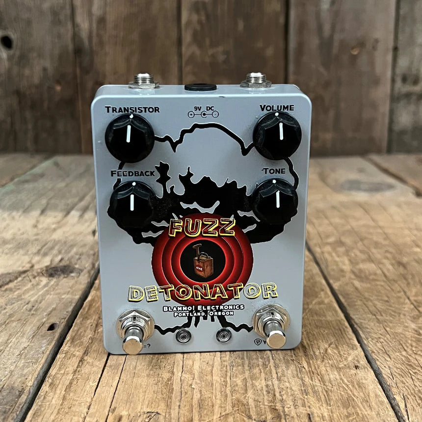BLAMMO! Fuzz Detonator Pedal On a Wooden Surface