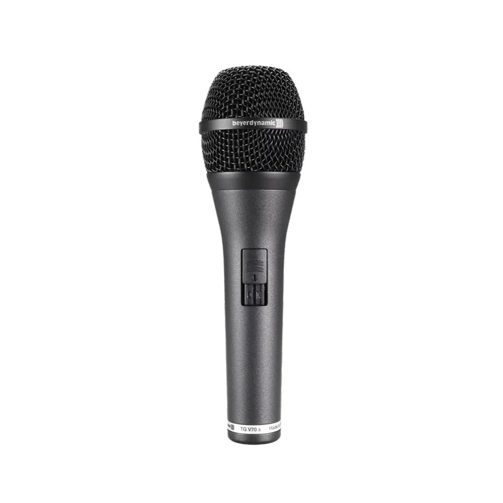 Front view of Beyerdynamic TG V70 S Dynamic Vocal Microphone with On/Off Switch on white background