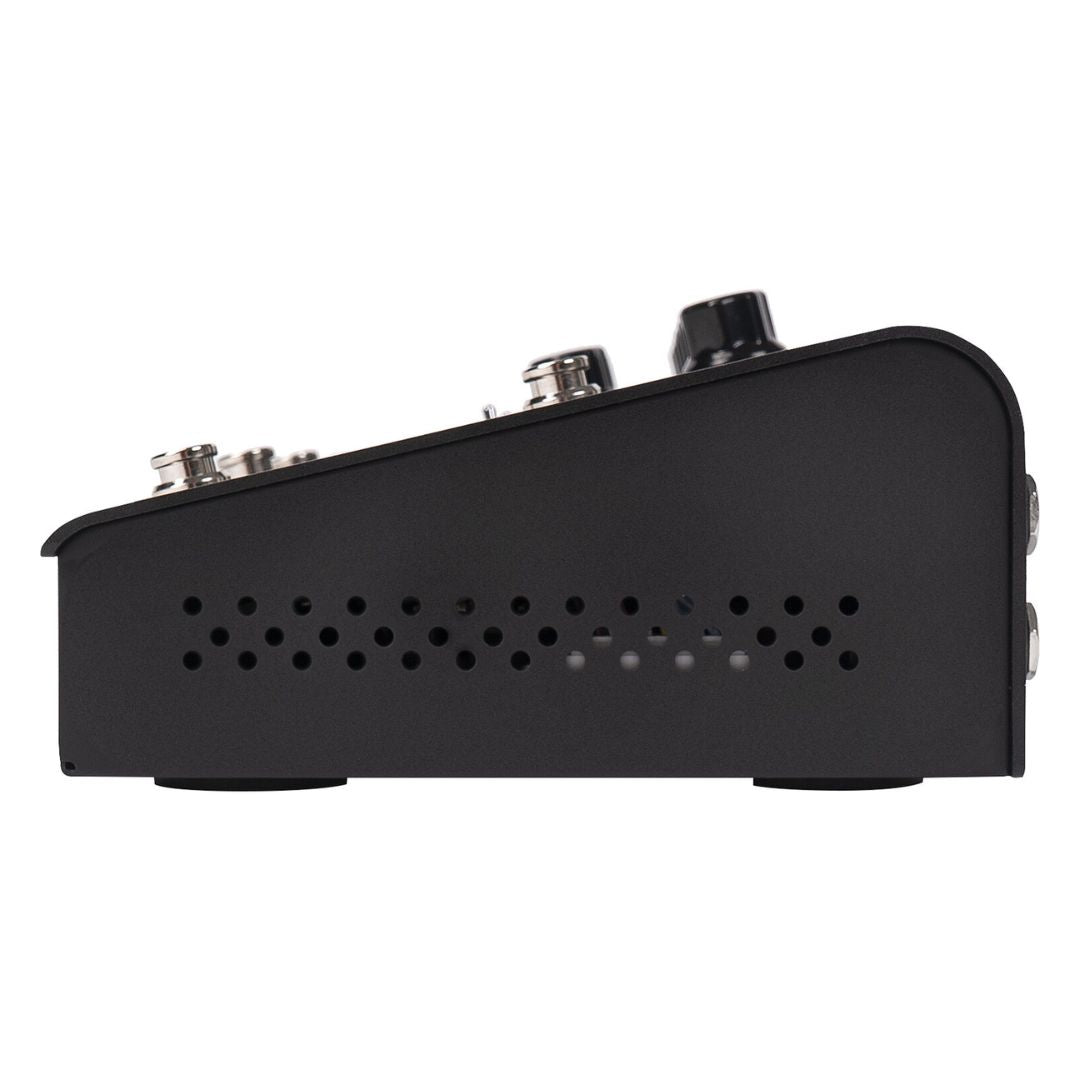 Side view of Blackstar AMPED 3 100W Guitar Amplifier Pedal on white background