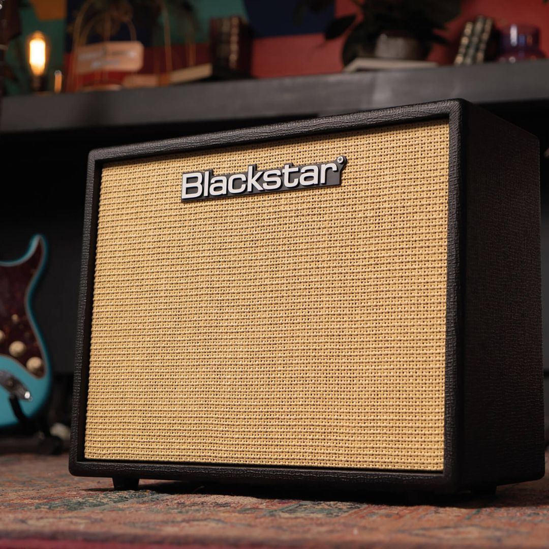 Angled view of Blackstar Debut 50R Combo Amplifier Black in studio