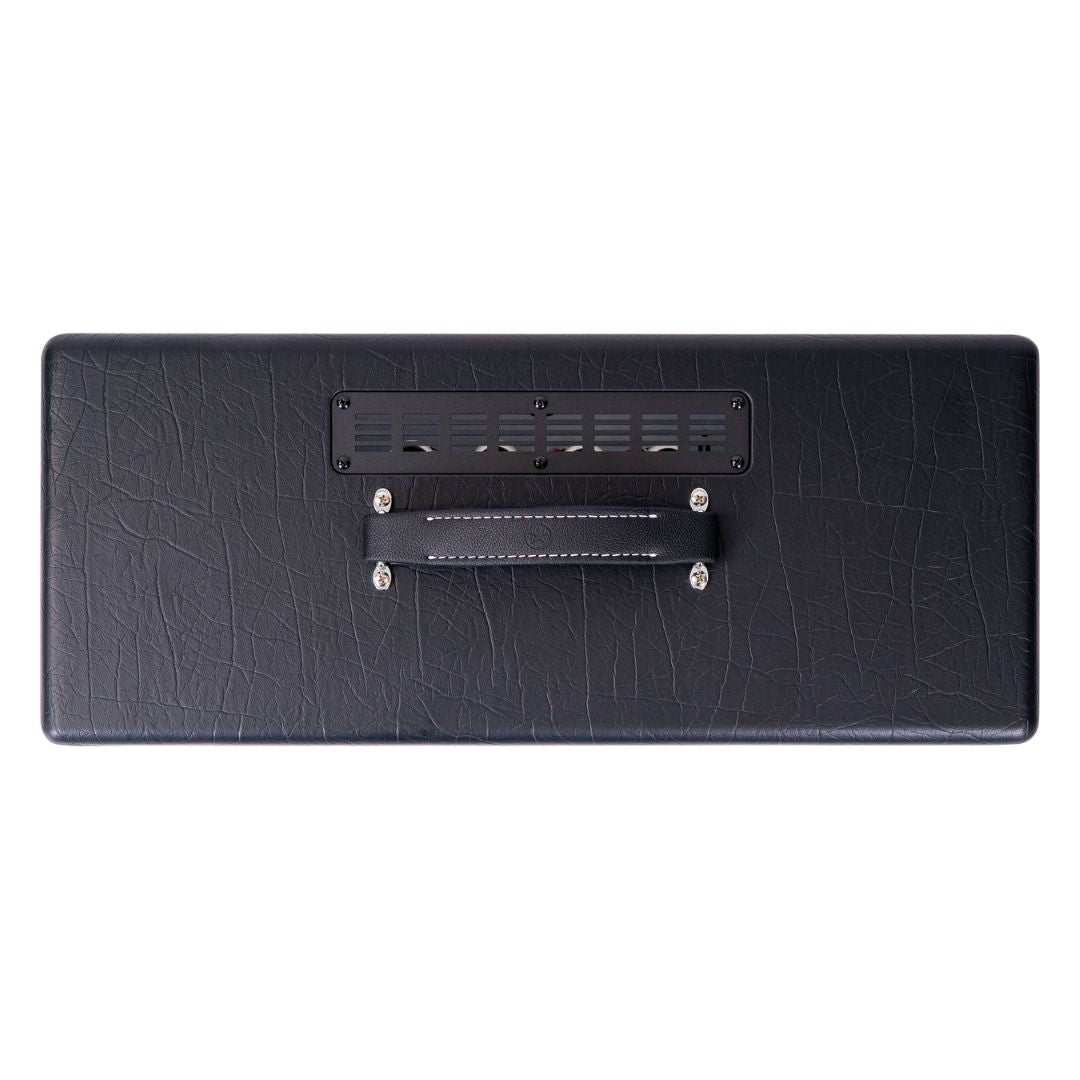 Top view of Blackstar HT Stage 100H MK III Guitar Amp Head Black on white background