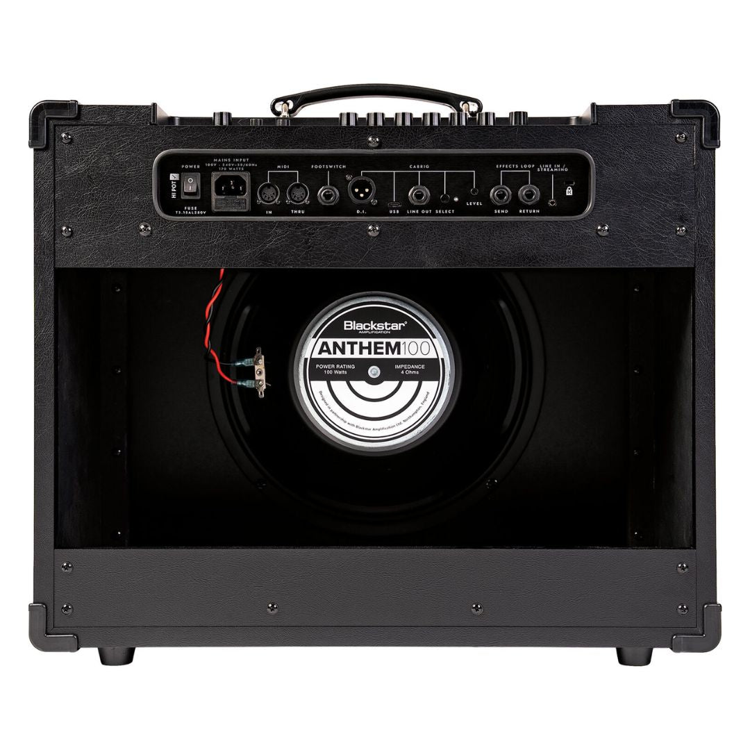 Rear view of Blackstar ID:X 100 Combo Amplifier on white background