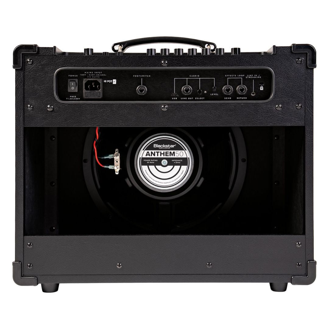 Rear view of Blackstar ID:X 50 Combo Amplifier on white background