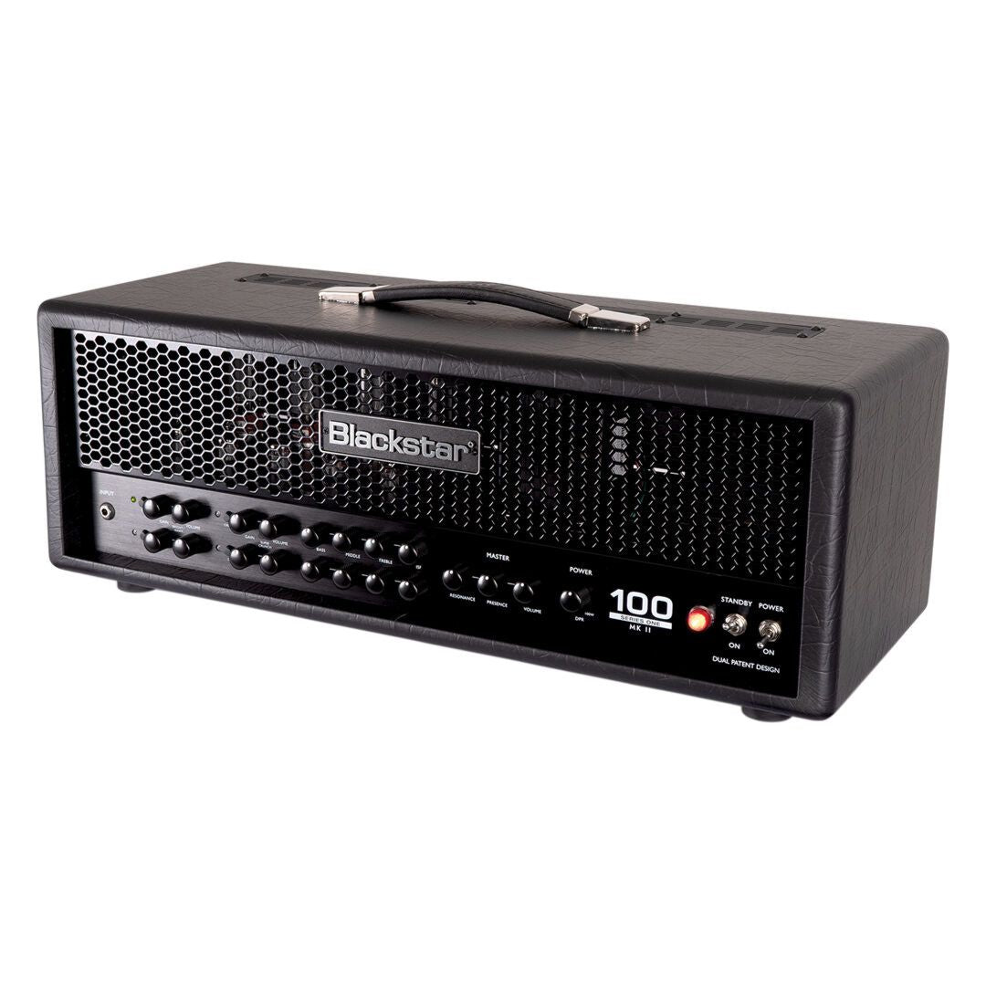 Angled view of Blackstar Series One 100 MK II Guitar Amp Head on white background