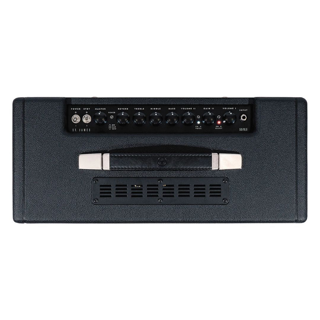 Top view of Blackstar St. James 50 6L6 50W Combo Amplifier on white background