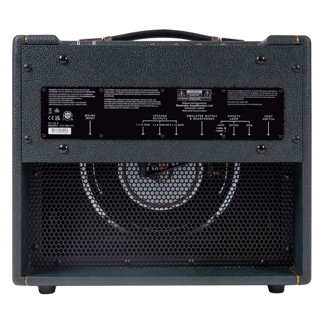 Rear view of Blackstar TV-10 B Combo Amplifier on white background