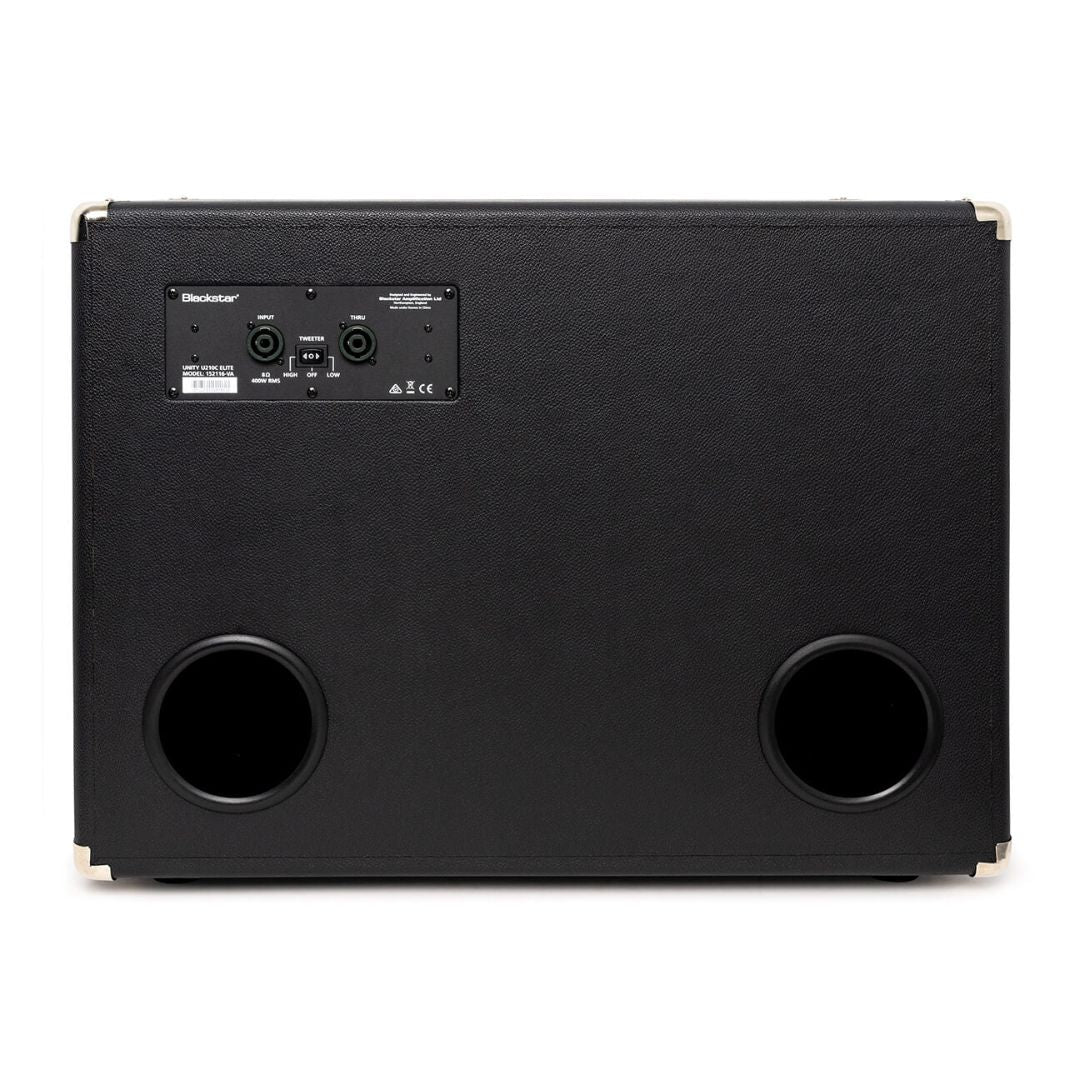 Rear view of Blackstar U210C Elite 400W Bass Cabinet on white background