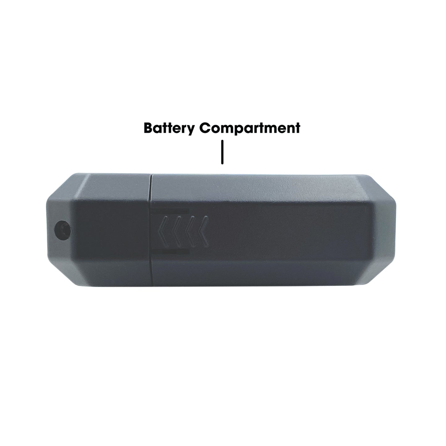 Battery compartment of CAD Audio WX1800 Belt Pack on white background