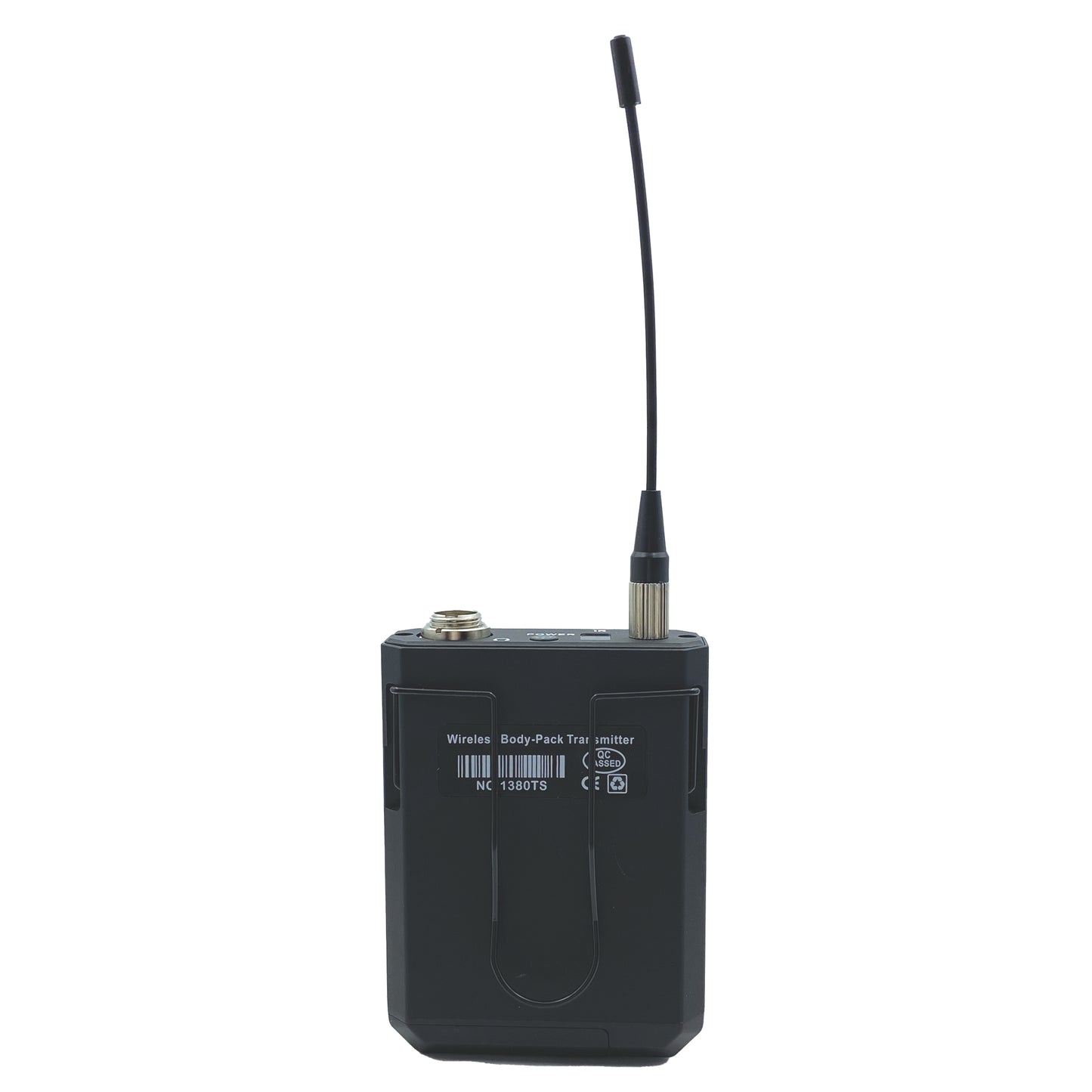 Rear view of CAD Audio WX1800 Belt Pack on white background