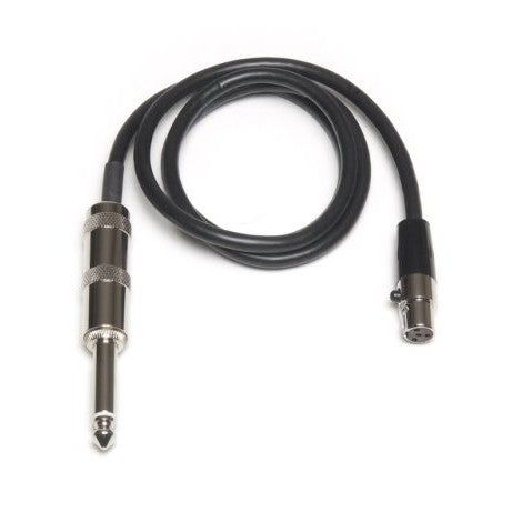 Guitar cable of CAD Audio WX3010 UHF Wireless Body Pack Microphone System, 520-542 MHz on white background