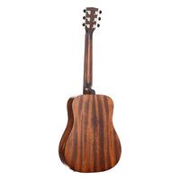 Rear view of Cort Earth GO HyVibe Open Pore Brown Burst on white background