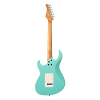 Rear view of Cort G200SE Electric Guitar Seafoam Green on white background