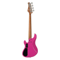 Rear view of Cort GB-Short Scale 4-String Electric Bass Guitar Fandango Purple on white background