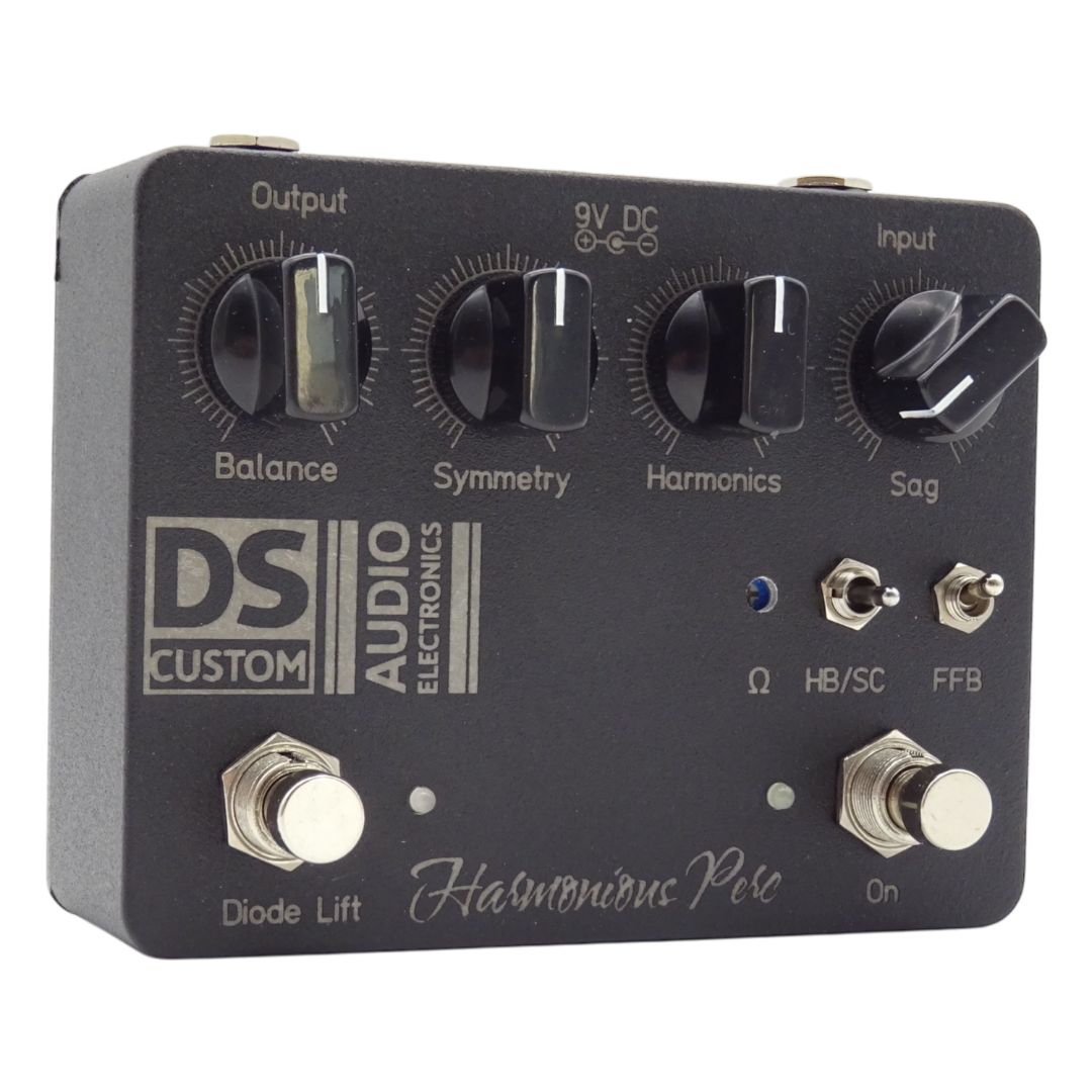 Angled left view of DS Custom Harmonious Perc Pedal on white background