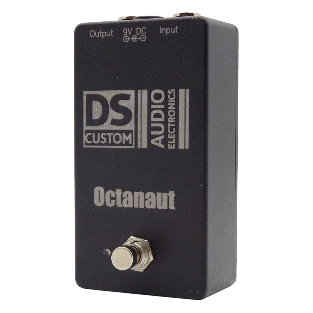Angled right view of DS Custom Octanaut Octave Up Pedal on white background
