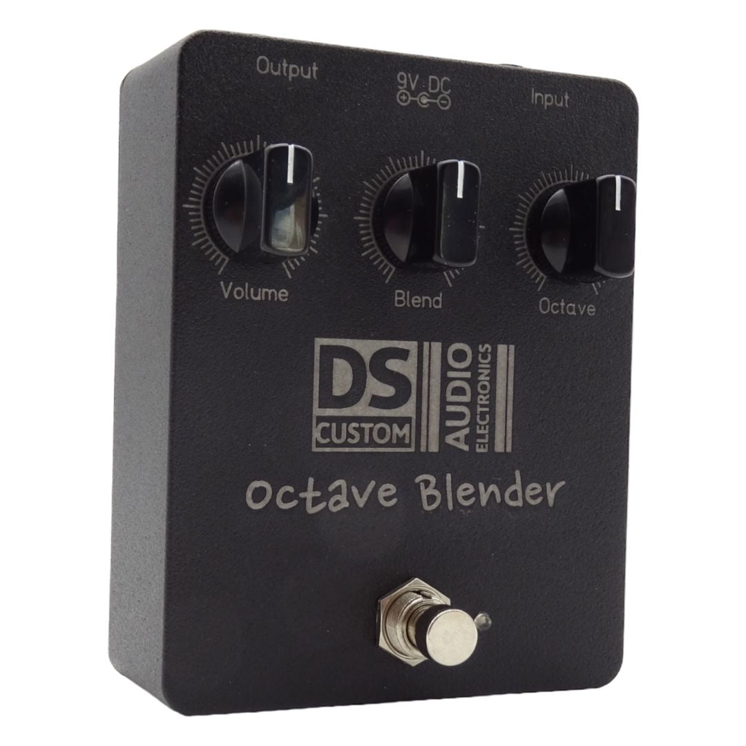 Angled left view of DS Custom Octave Blender Pedal on white background