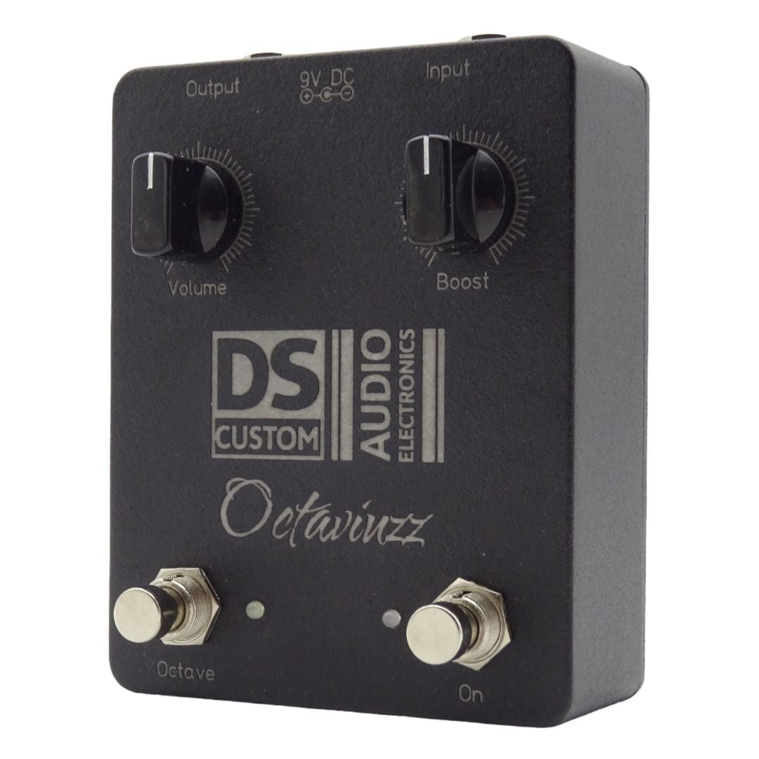 Angled right view of DS Custom Octaviuzz Pedal on white background