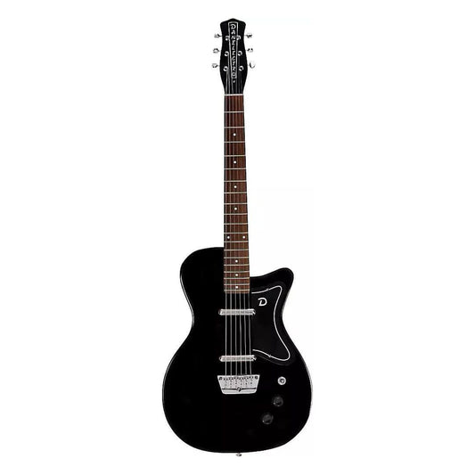 Front view of Danelectro '56 U2 Electric Guitar (Black) on white background