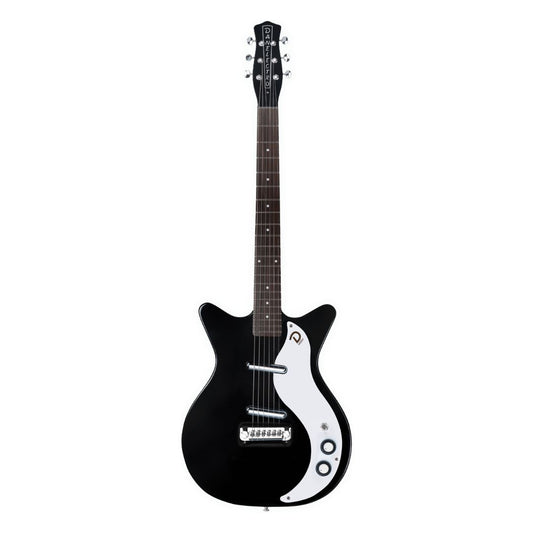 Front view of Danelectro '59M NOS+ Electric Guitar Black on white background