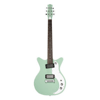 Front view of Danelectro '59X Electric Guitar Light Aqua on white background