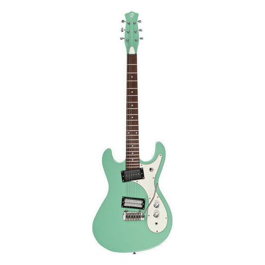 Front view of Danelectro '64XT Electric Guitar Aqua on white background