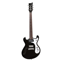 Front view of Danelectro '66 Electric Guitar Black on white background
