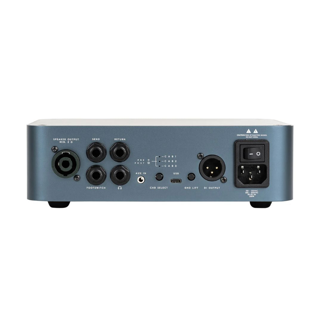 Rear view of Darkglass Alpha-Omega 500 Bass Amplifier Head on white background