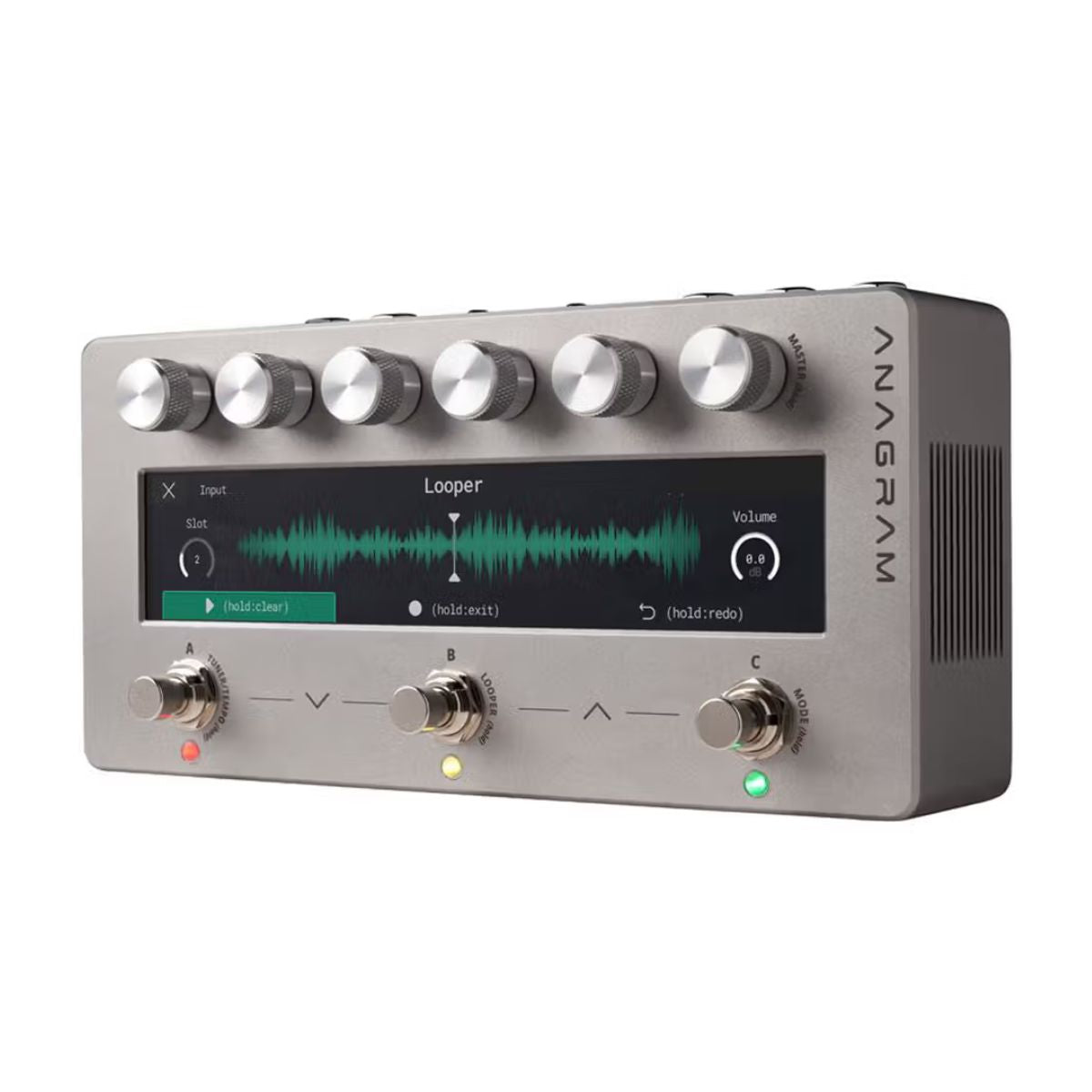 Angled front view of Darkglass Anagram Pedal on white background