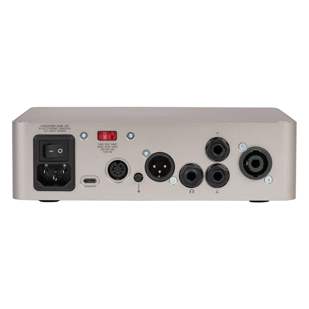 Rear view of Darkglass Exponent 500 Bass Amplifier Head on white background