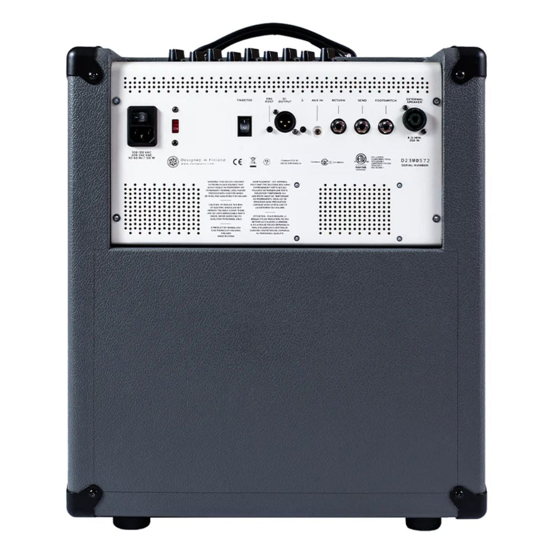 Rear view of Darkglass Microtubes 500 Combo 112 Bass Amplifier on white background