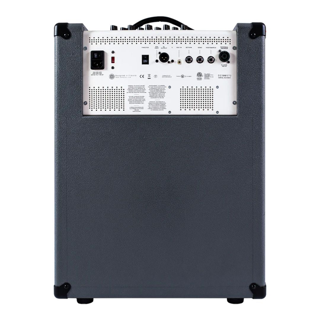 Rear view of Darkglass Microtubes 500 Combo 210 Bass Amplifier on white background