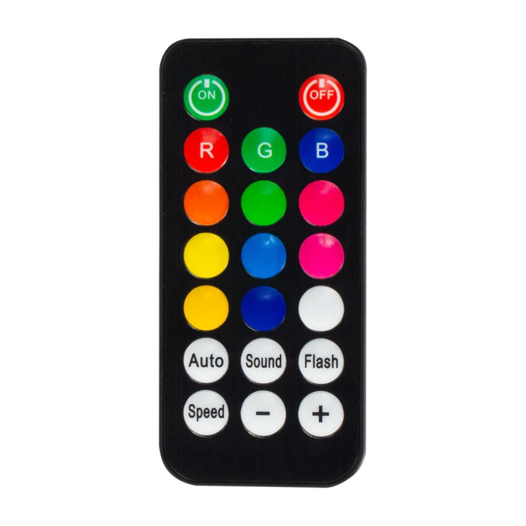 Remote control of Eliminator Lighting Mega Wash 24 on white background