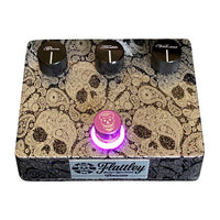 Top view of Flattley Centurion Transparent Overdrive Pedal on white background