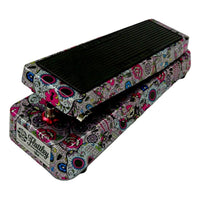 Top view of Flattley Sugar Skulls The Flattley Bass Wah Pedal on white background