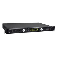 Angled front view of Grace Design m108 8-Channel Remote-Controlled Microphone Preamp on white background